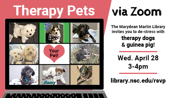 Join us for therapy pets via Zoom