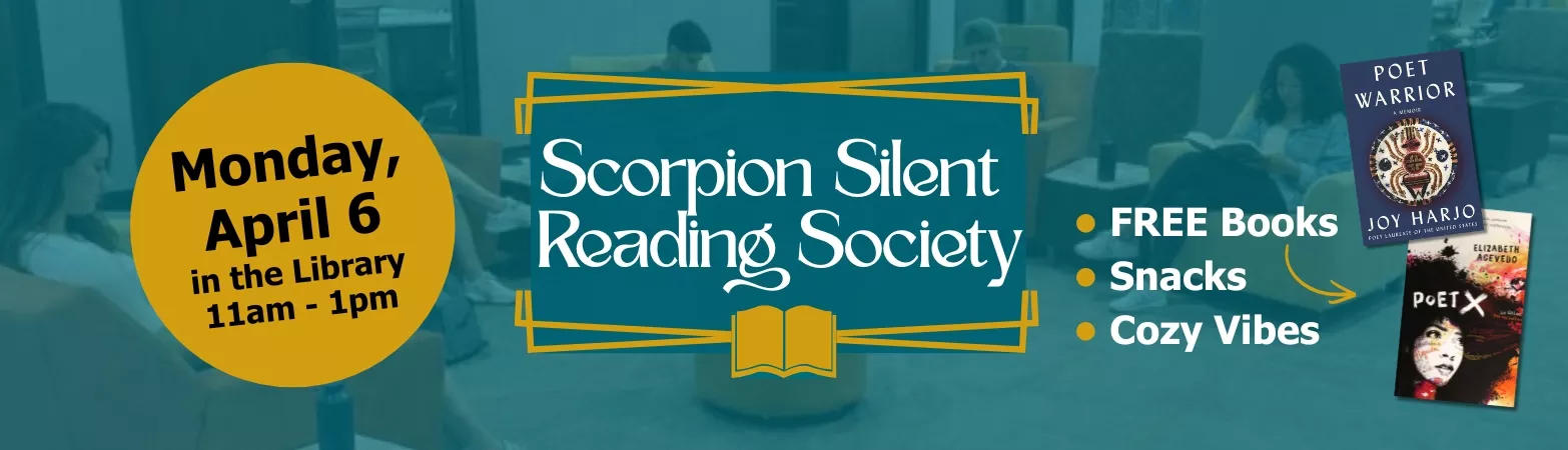 Join us for silent reading in the library on Monday, April 6 from 11am-1pm