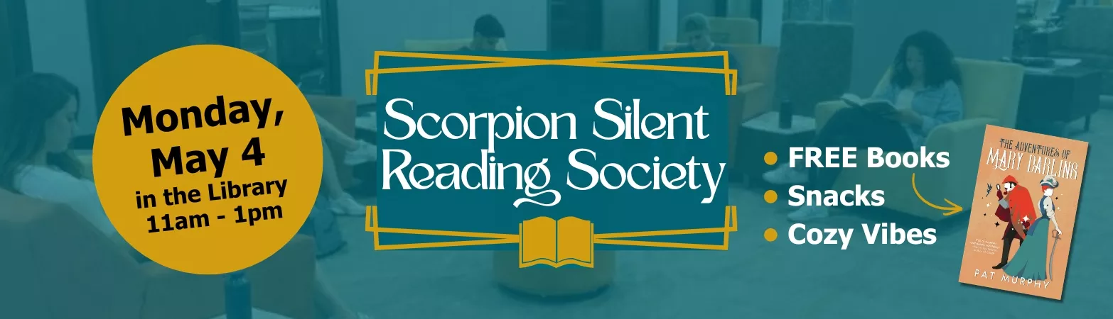 Join us for silent reading in the library on Monday, May 4 from 11am-1pm
